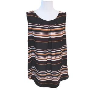 LOFT Blouse Top Cami Sleeveless Career‎ Office Professional Chic XL Neutrals